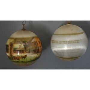 Currier and Ives "WINTER IN THE COUNTRY "Ornament Winter Scene set of‎ 2